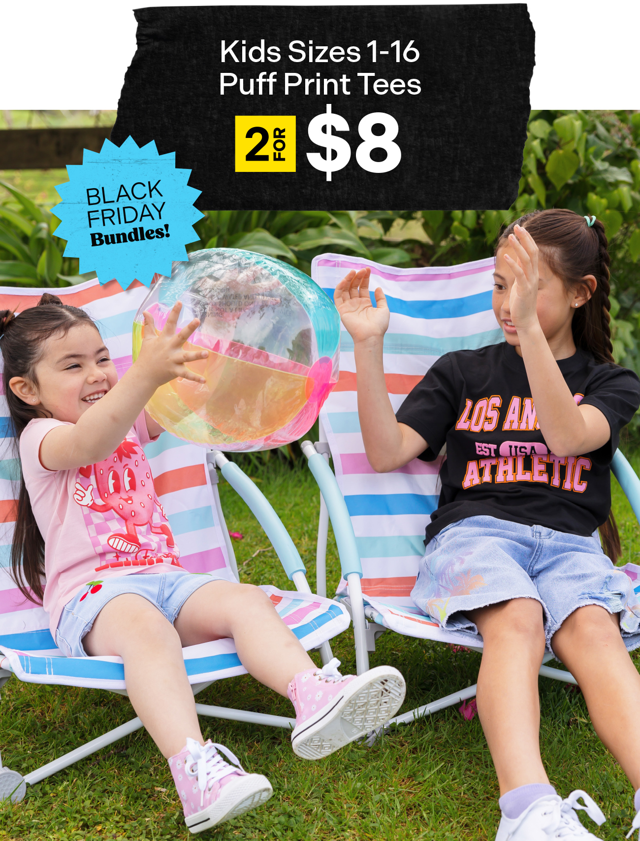 2 for $8 Kids Puff Print Tees