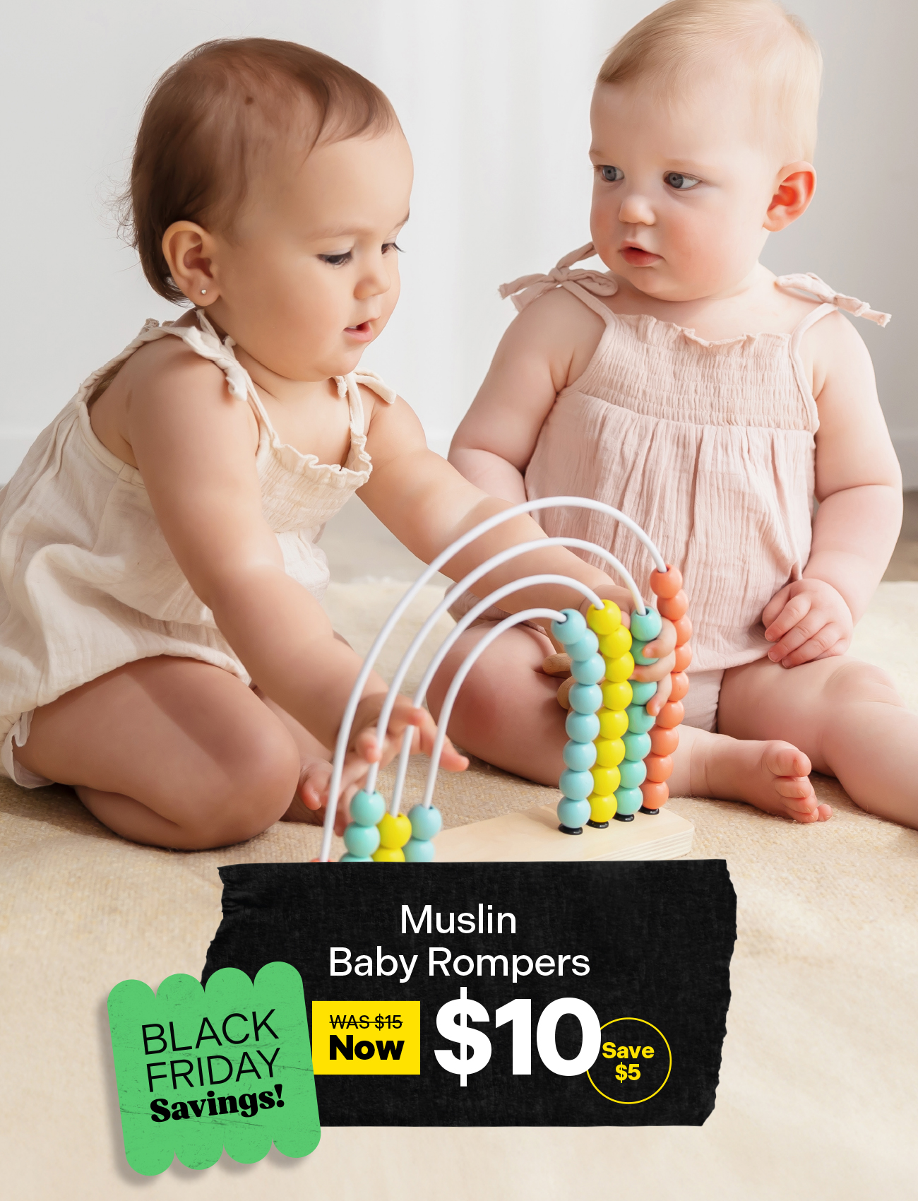 Baby Muslin Rompers - now $10