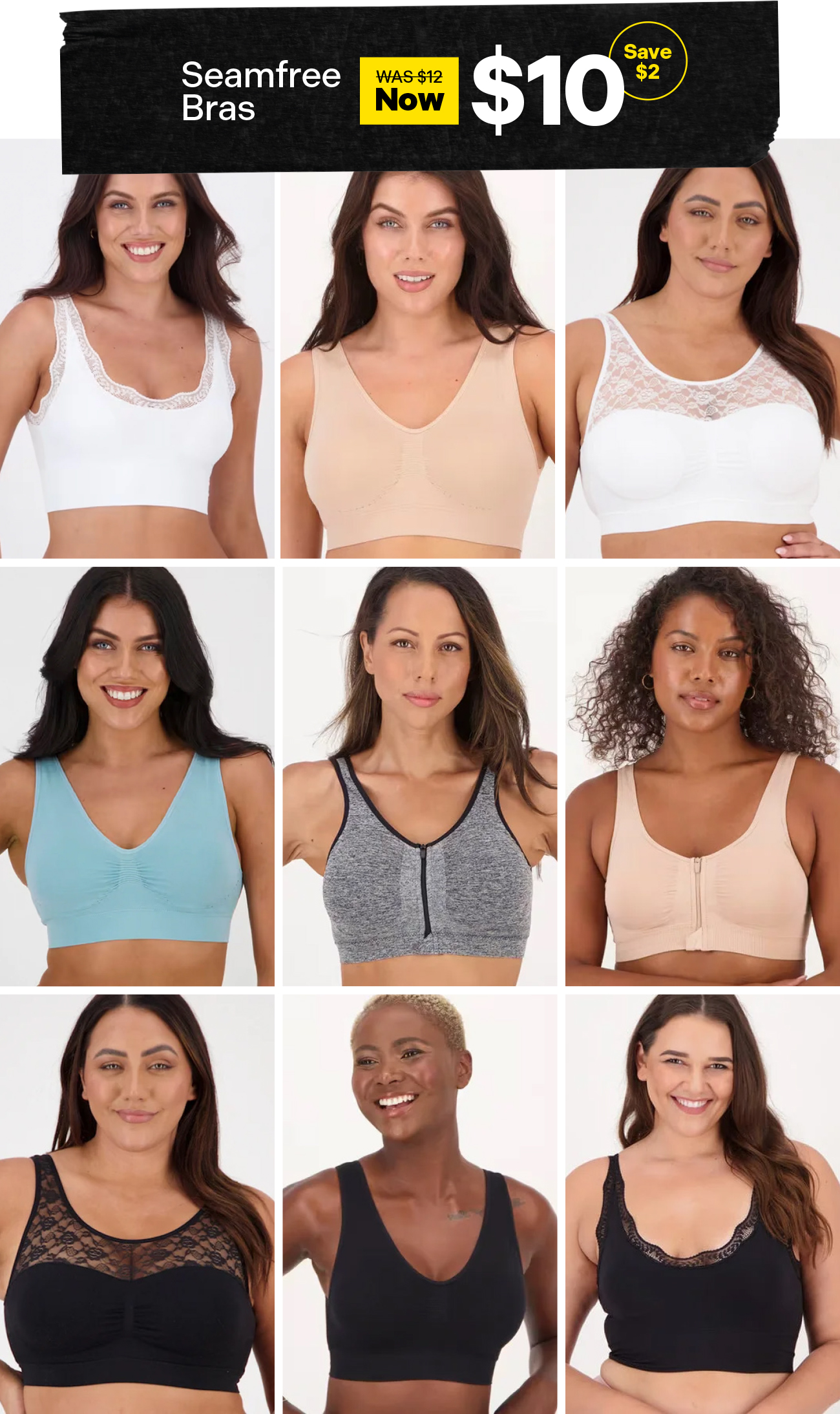 Seamfree bras - now $10