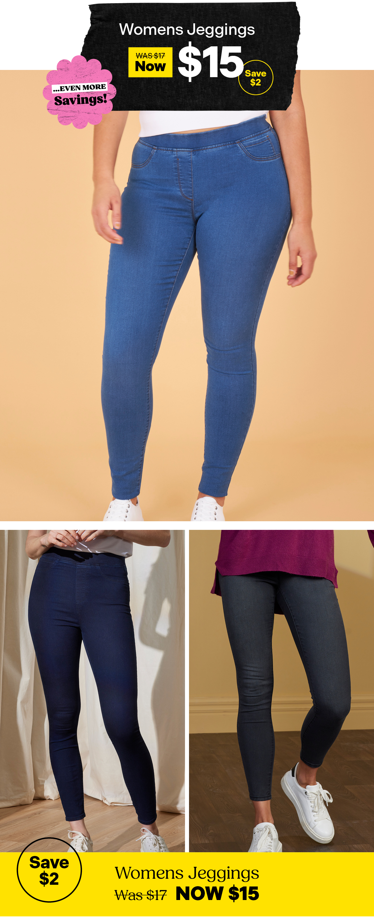 Women's Jeggings Now $15