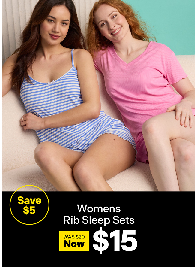 Women's Rib Sleep Sets Now $15