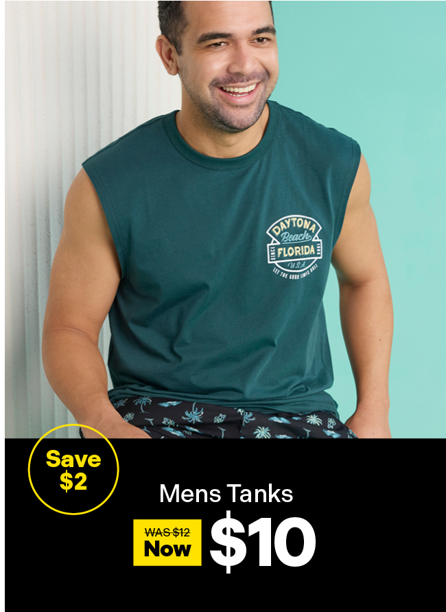 Men's Tanks Now $10