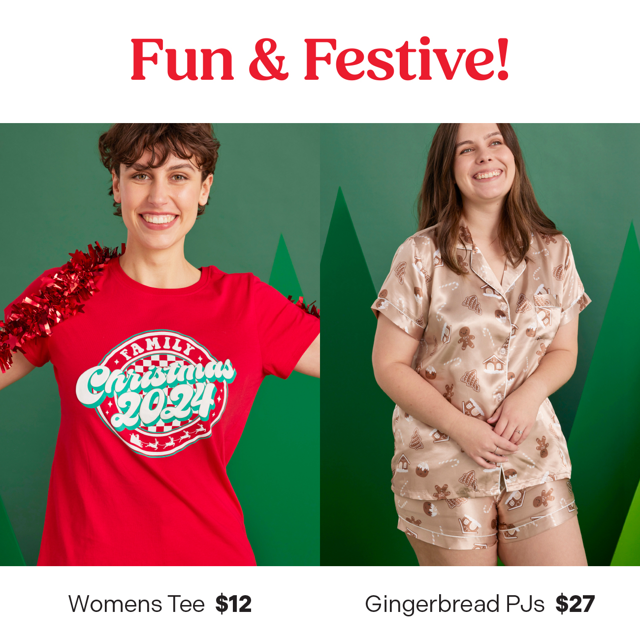 Womens Tee $12 & PJs $27