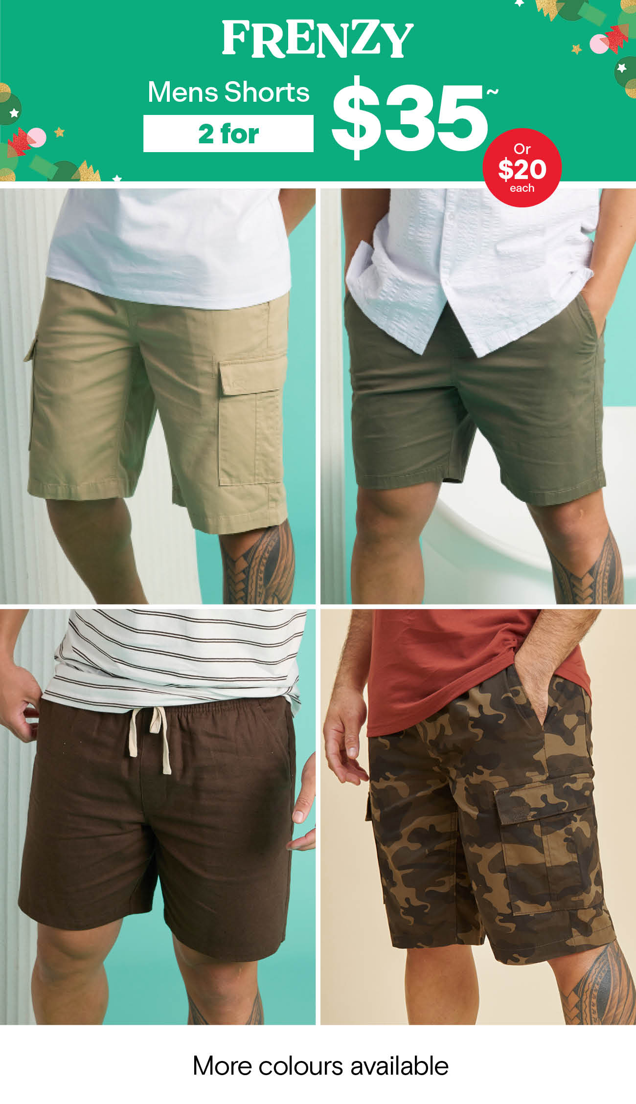 Men Shorts 2 for $35