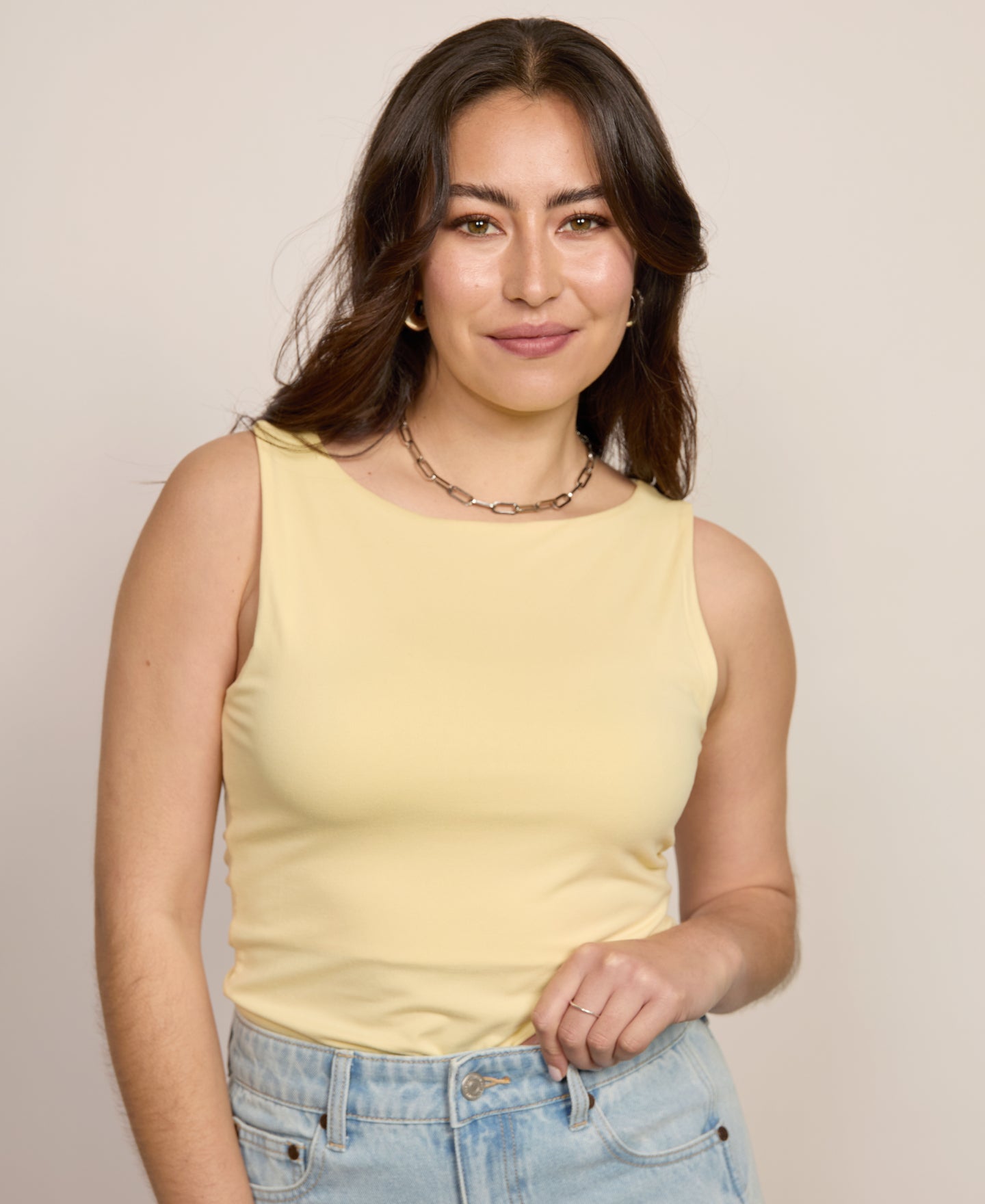 Women's Stretch Soft Boat Neck Tank