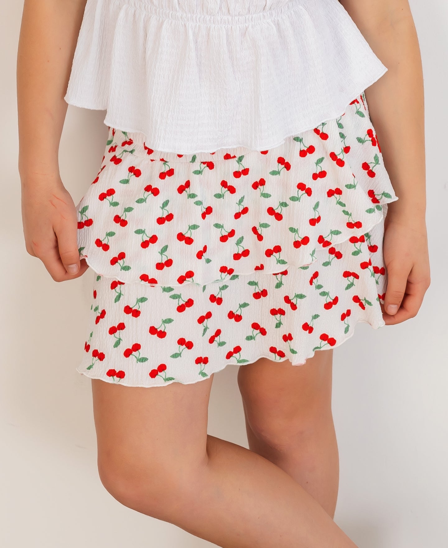 Kids' Crinkle Knit Print Skirt