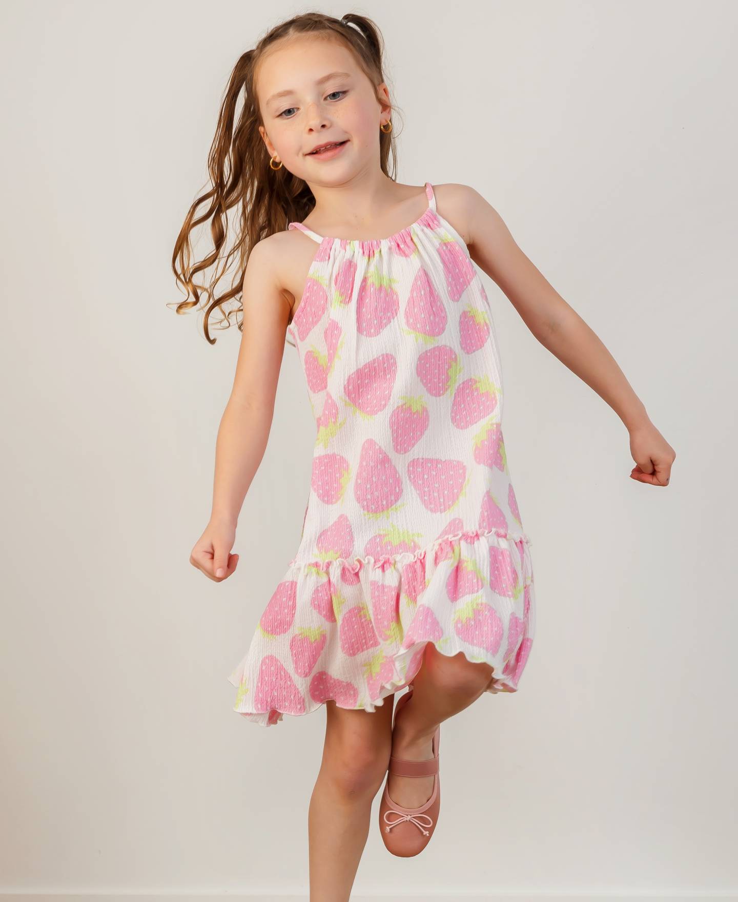Little Kids' Crinkle Knit Drop Hem Dress