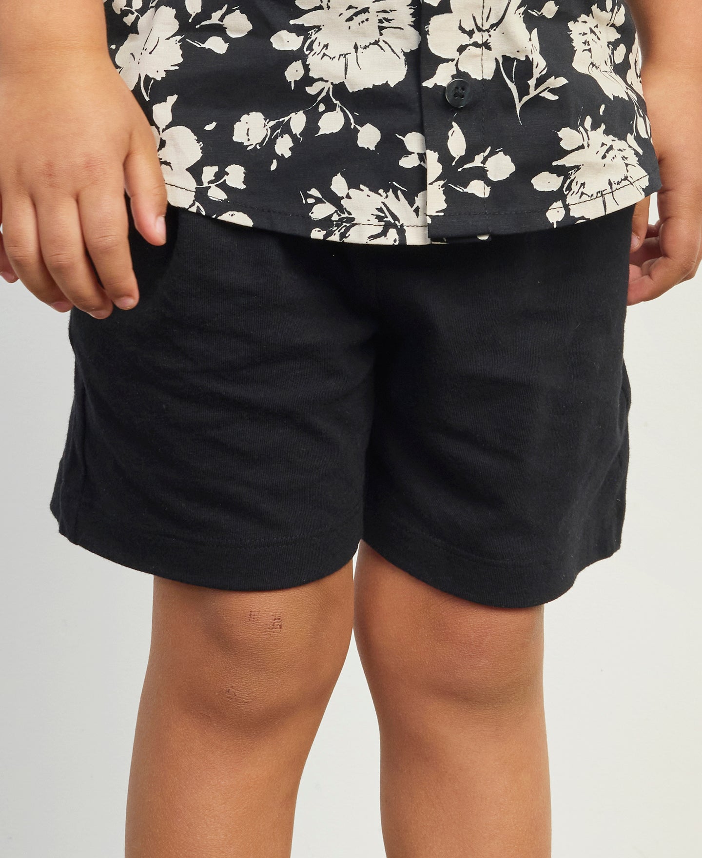 Little Kids Plain Cotton Shorts