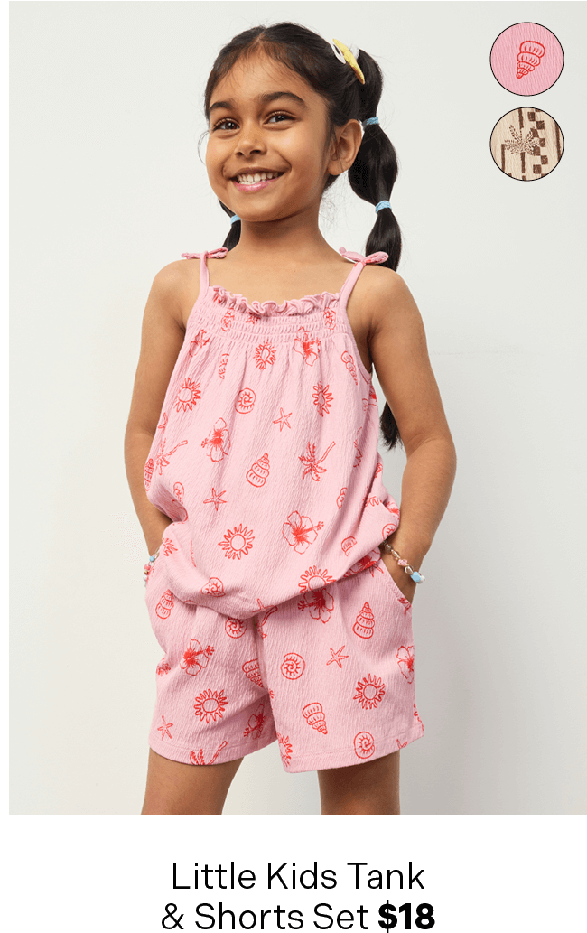 Little Kids' Crinkle Knit Tank & Short Set $18