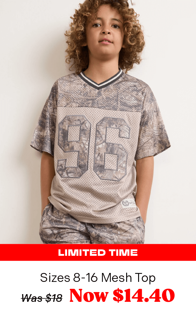 Kids Mesh Tee 20% off