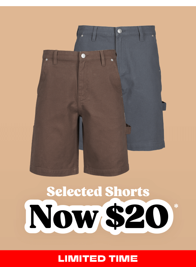 Selected shorts now $20