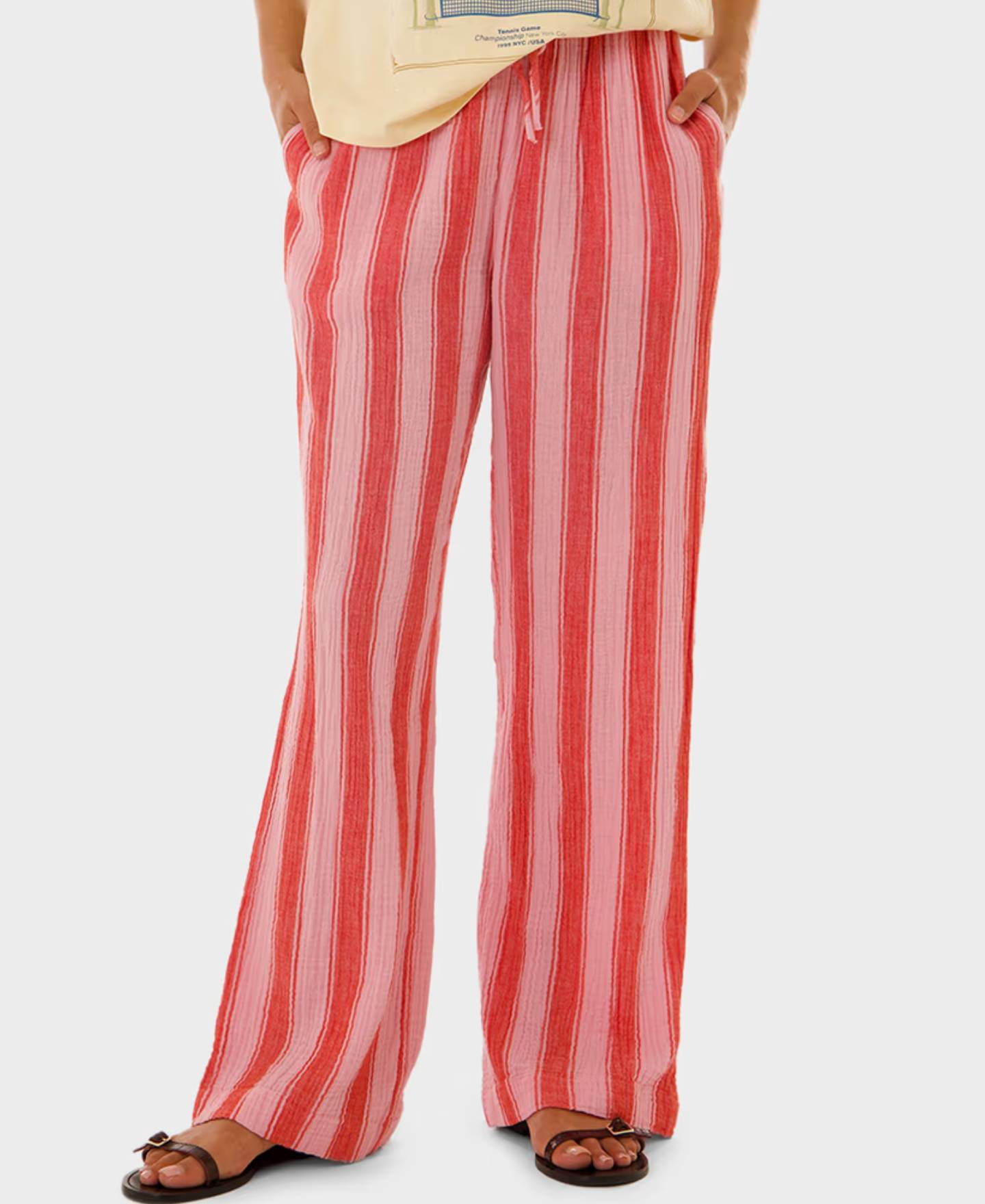 Women's Cotton Crinkle Stripe Pant