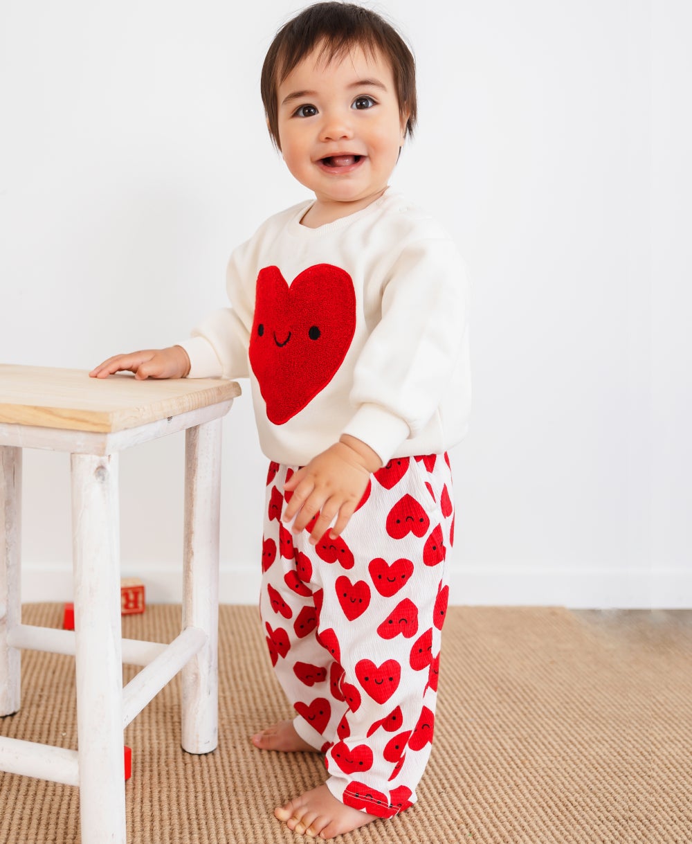 Babies' Crinkle Barrel Pant & Sweat Set