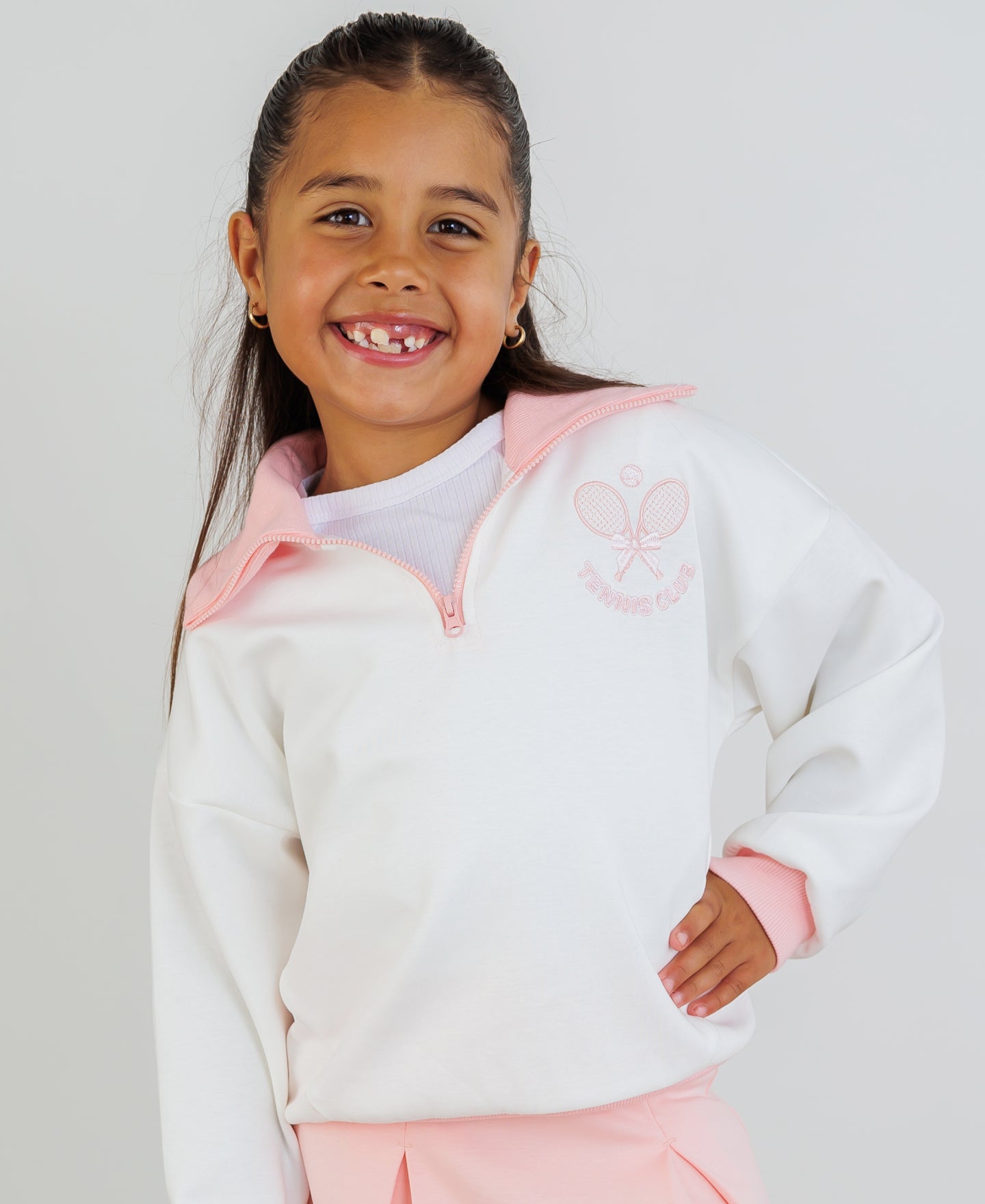 Little Kids' Collared Tennis Sweatshirt