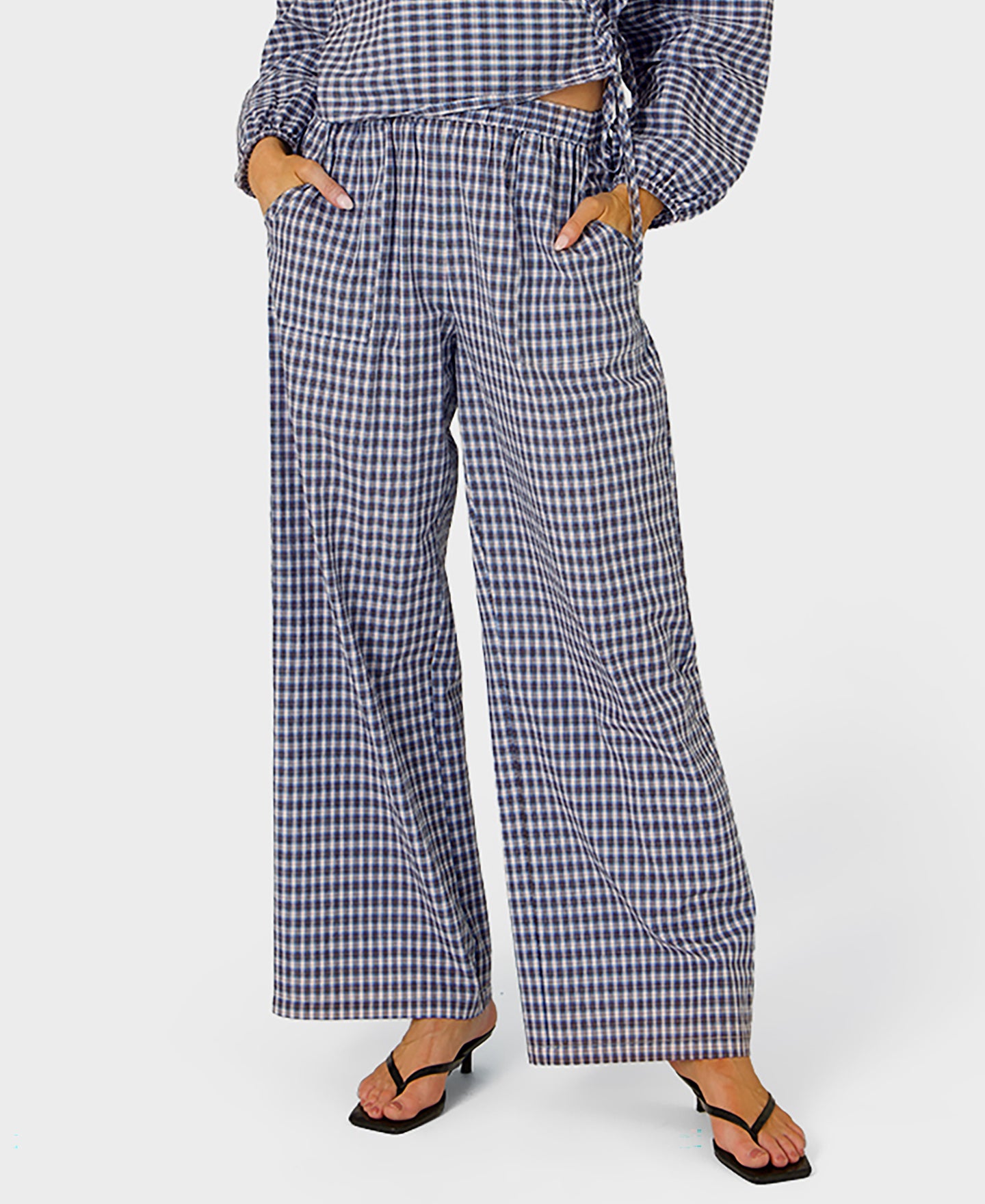 Women's Gingham Wide Leg Pant