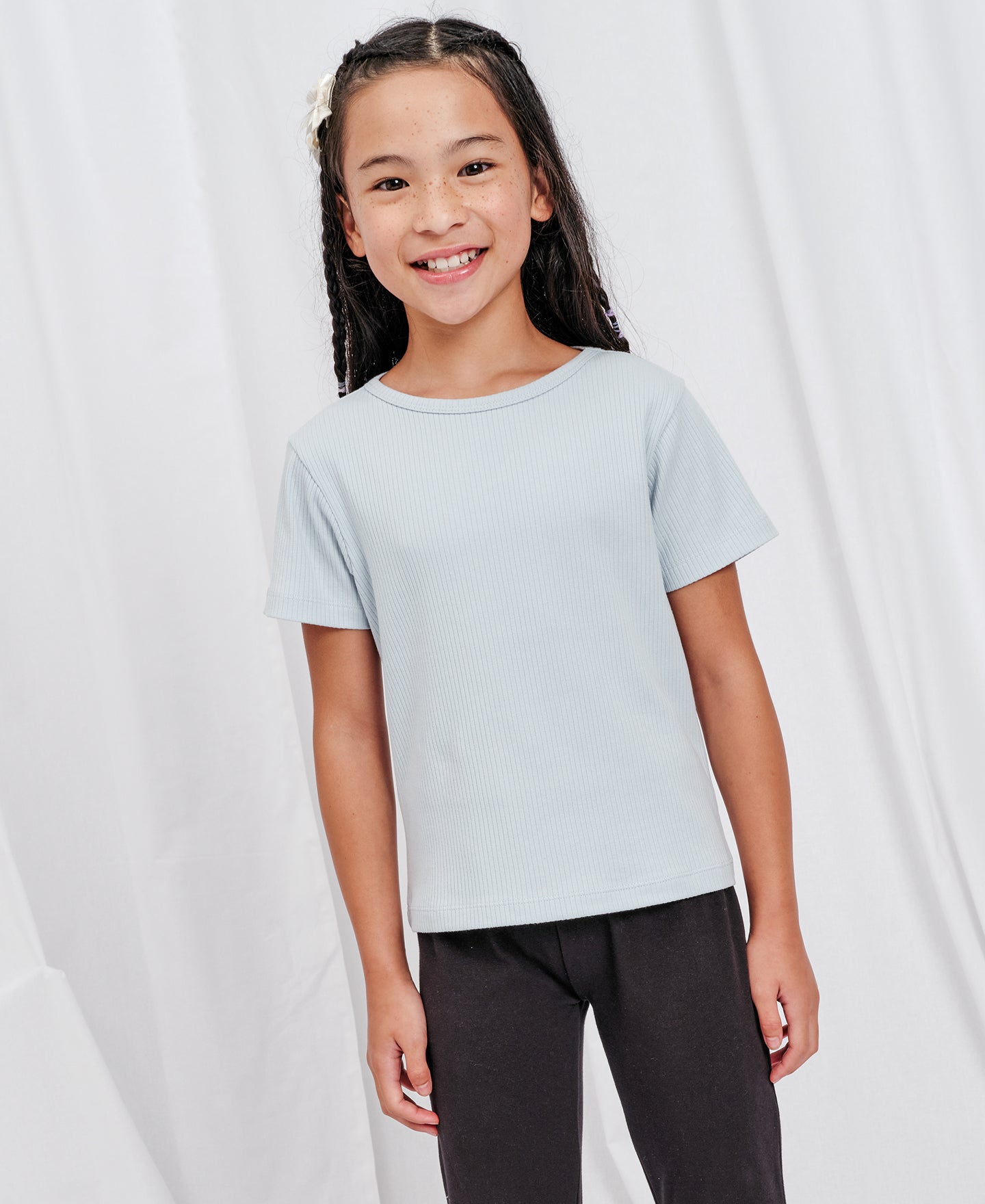 Kids' Short Sleeve Plain Rib Tee