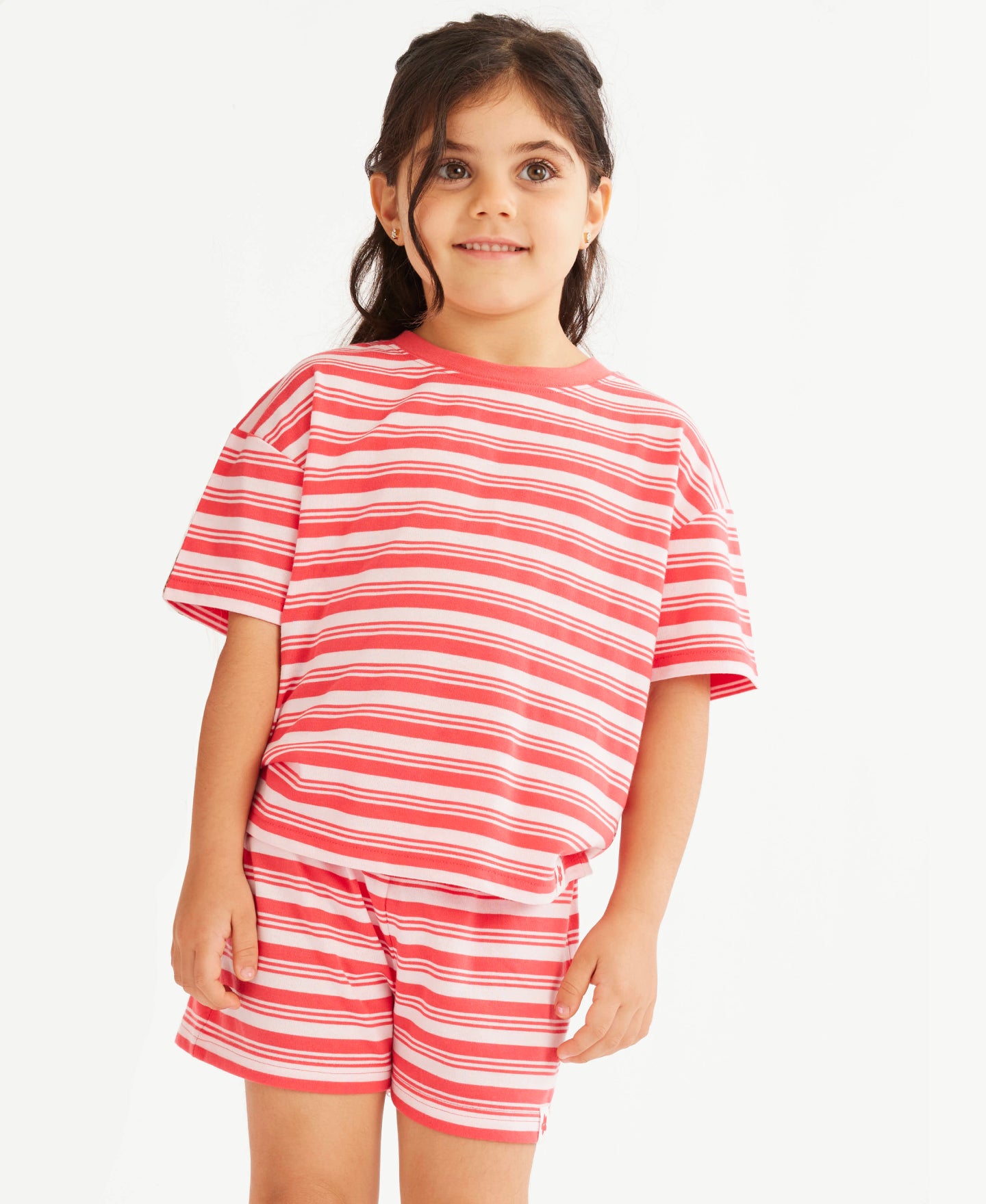 Little Kids' Stripe 2 Piece Tee & Short Set
