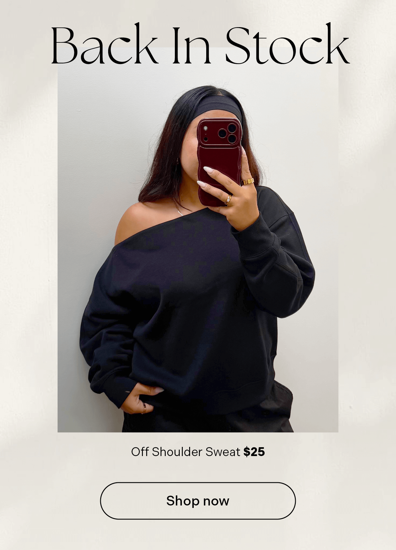 Off Shoulder Sweat $25