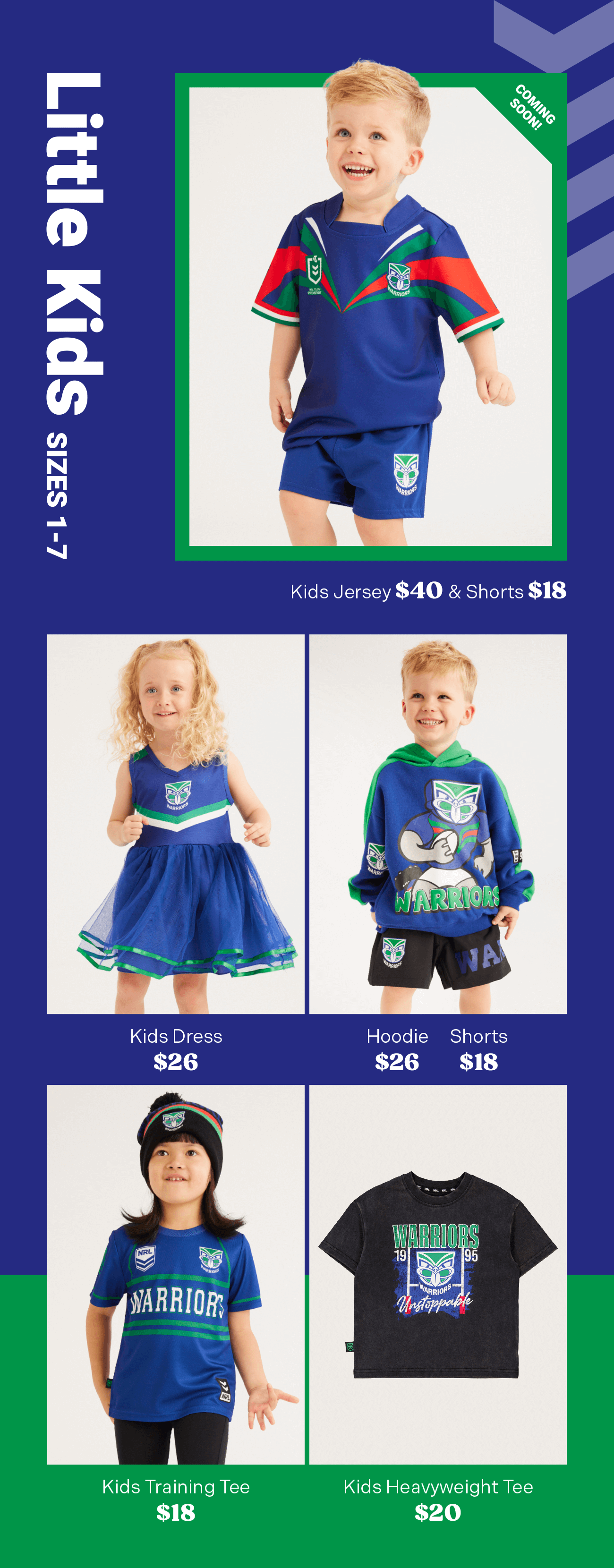 Kids NRL Warriors Fan Gear
