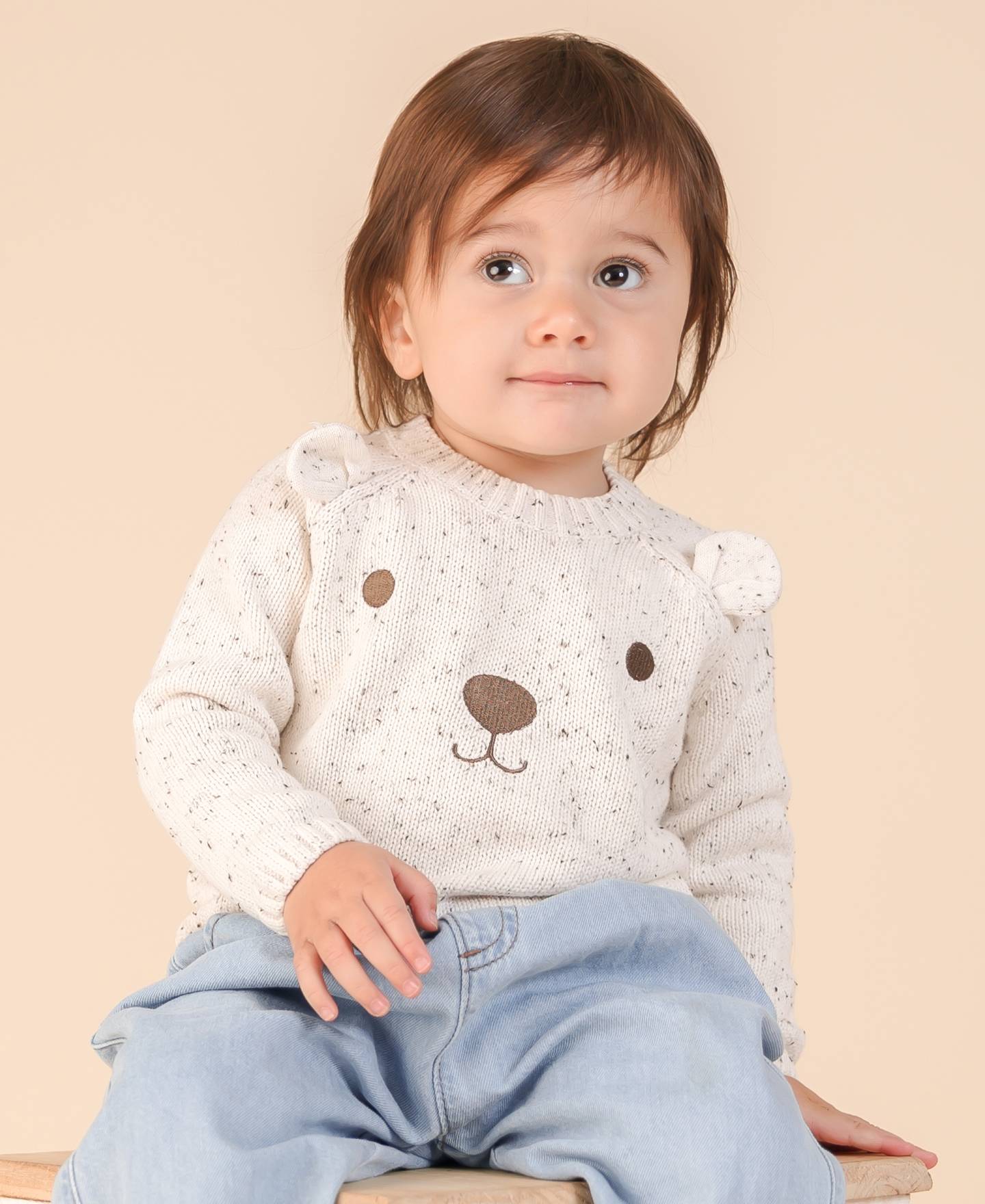 Babies' 3D Ear Bear Jumper