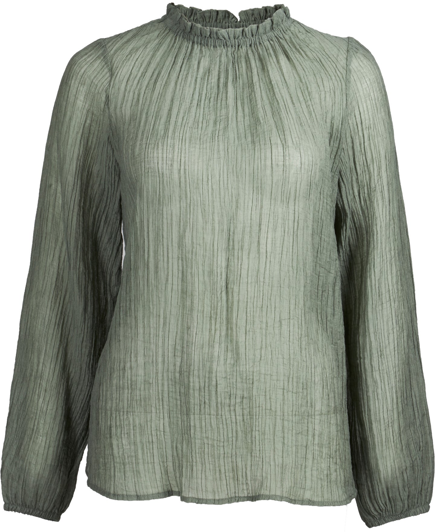 Women's Frill Neck Crinkle Blouse