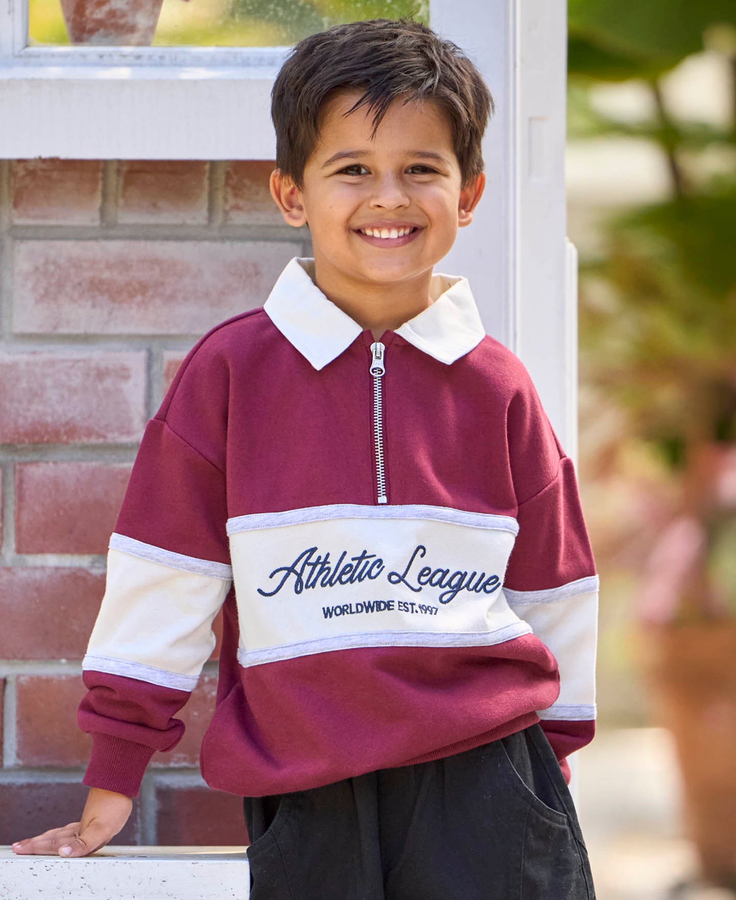 Little Kids' 1/4 Zip Panelled Sweat