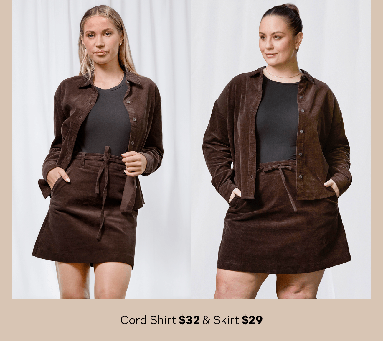 Cord Shirt & Skirt