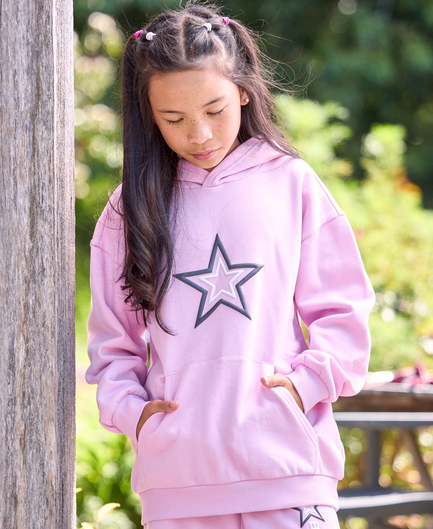 Kids' Print Sleeve Stripe Hoodie