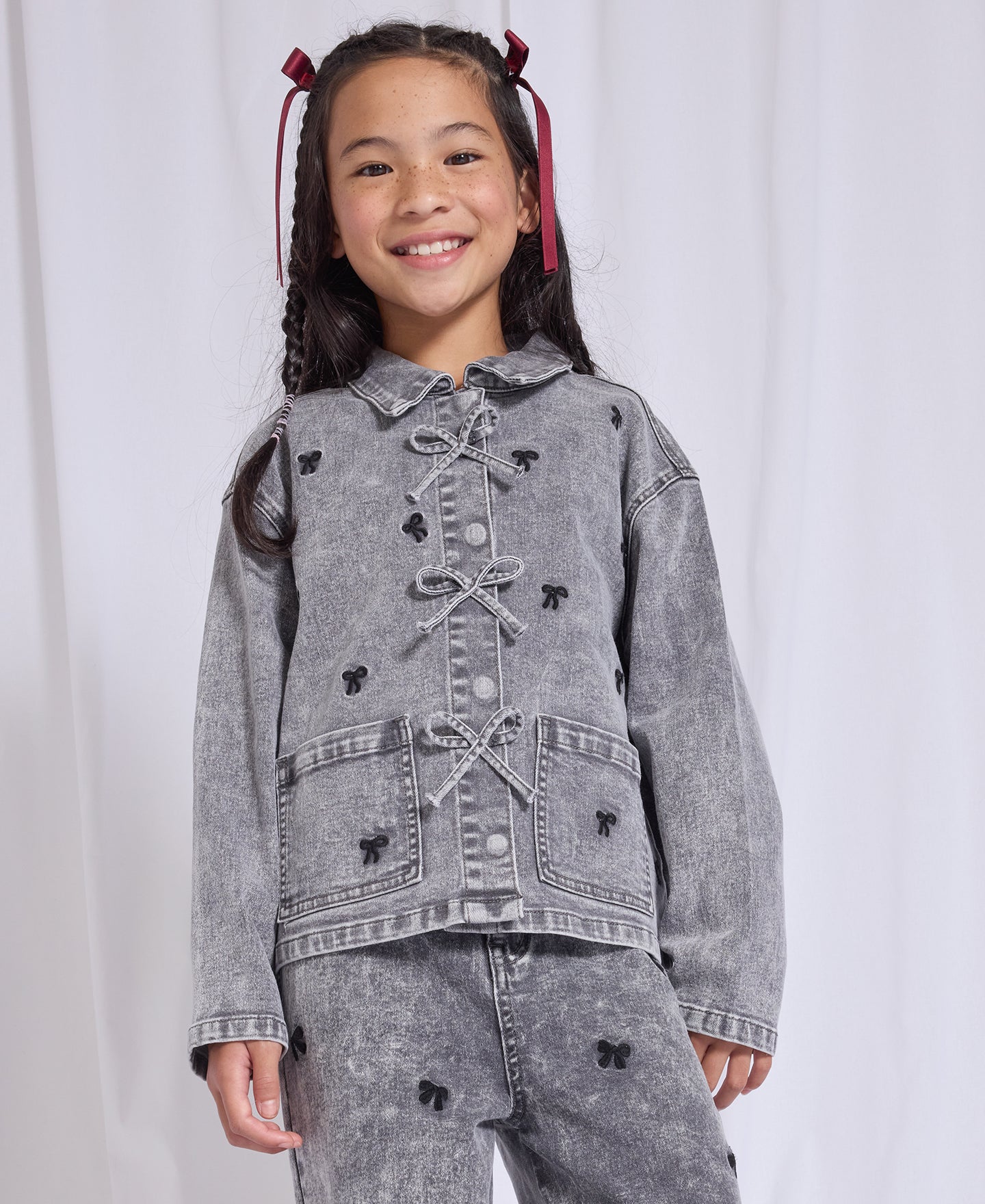 Kids' Bow Denim Jacket