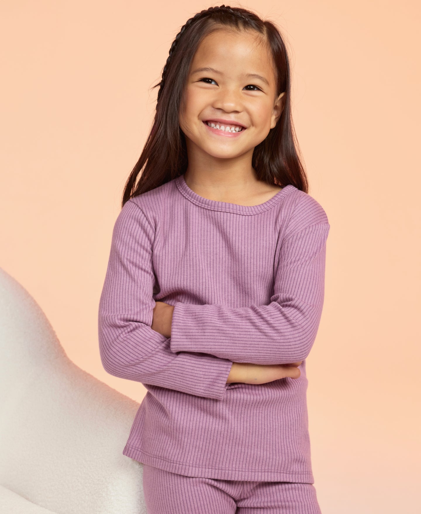 Kids' Brushed Rib Thermal Long Sleeve Top