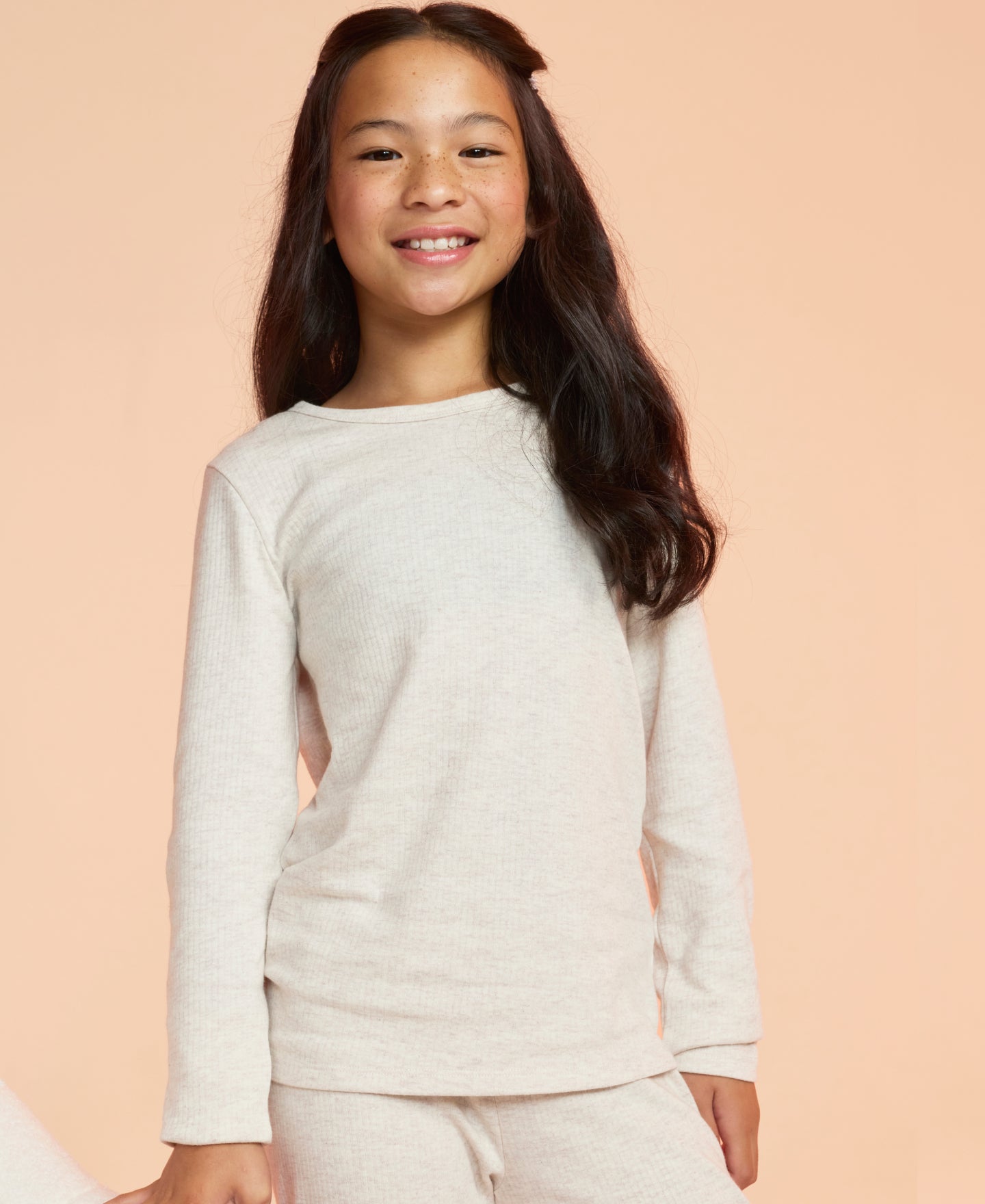 Kids' Brushed Rib Thermal Long Sleeve Top