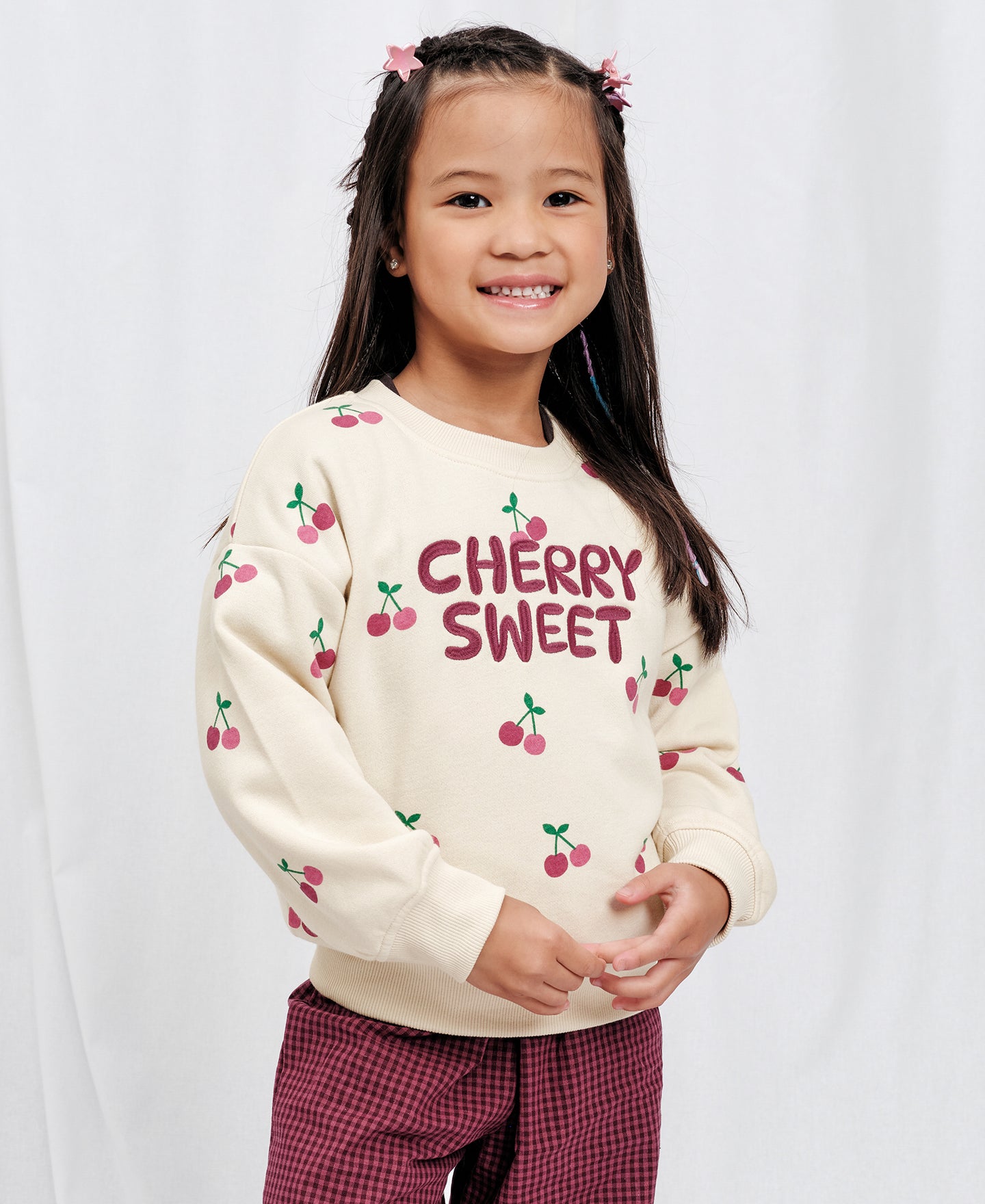 Little Kids' Embroidered Print Sweatshirt