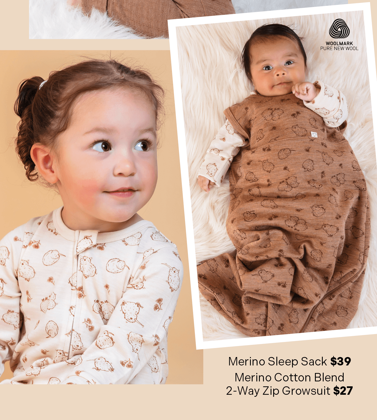 Kiwi Merino Blend Sleep Sack & Growsuit