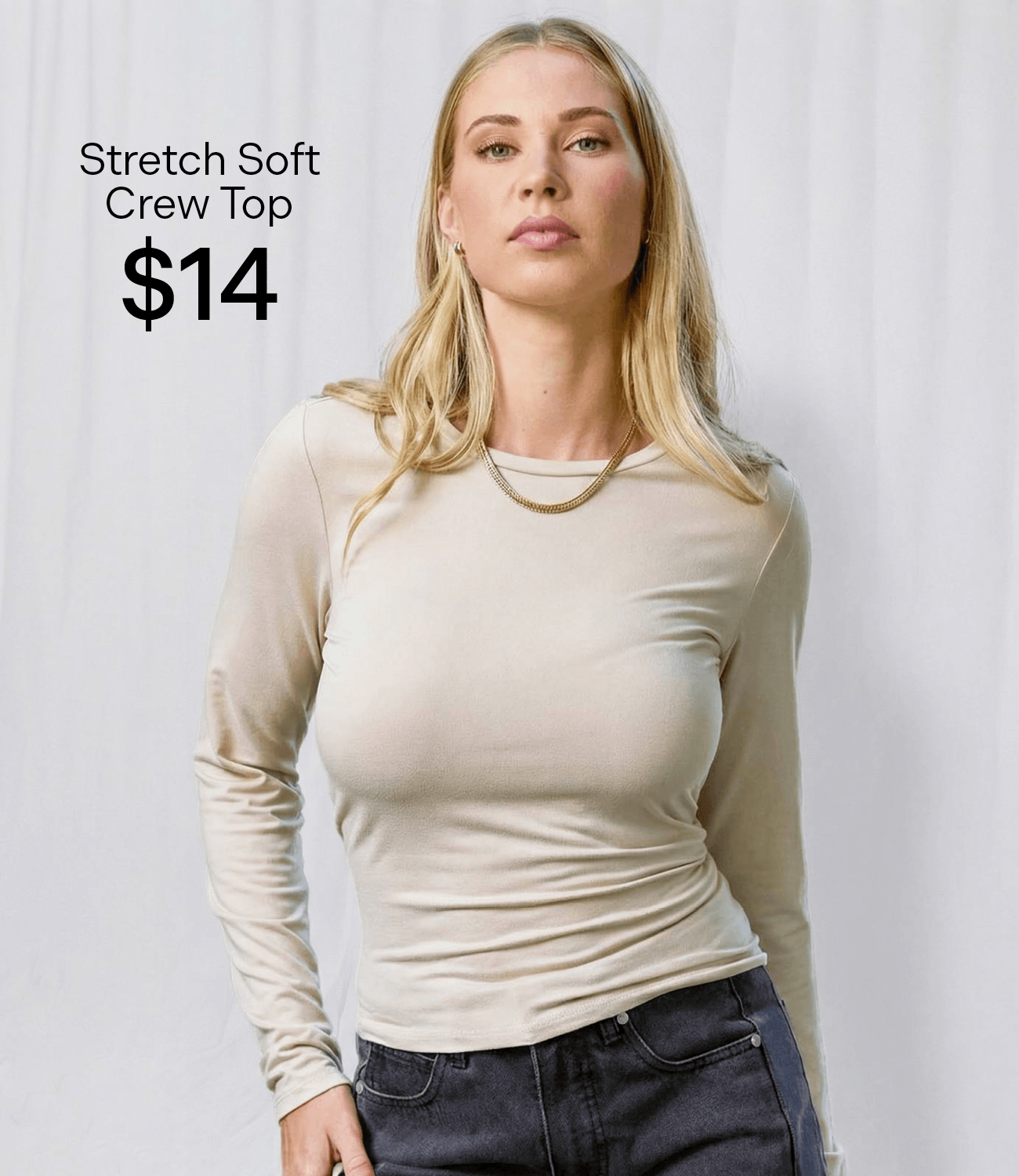 Women's Stretch Soft Crew Long Sleeve Tee