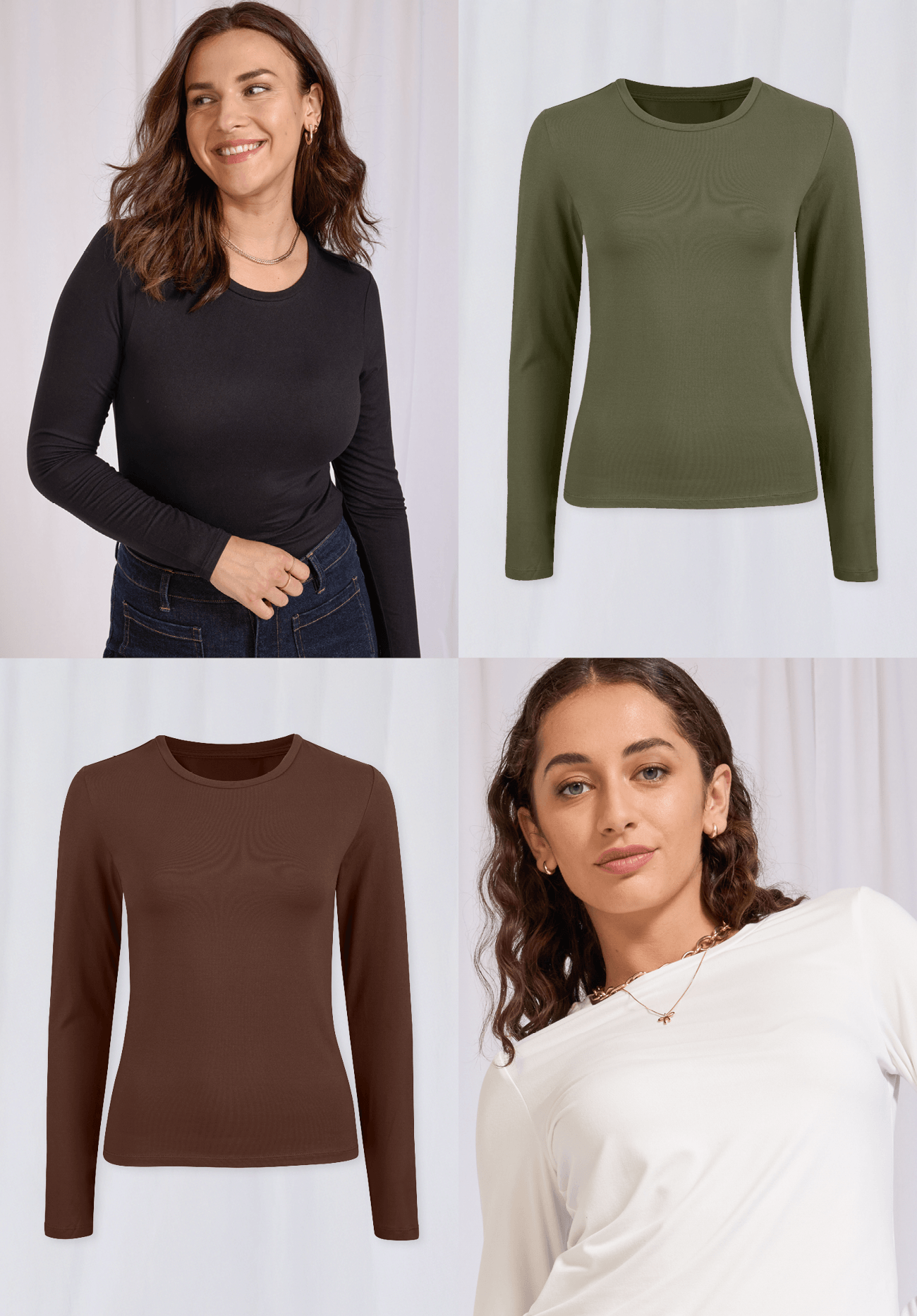 Women's Stretch Soft Crew Long Sleeve Tee