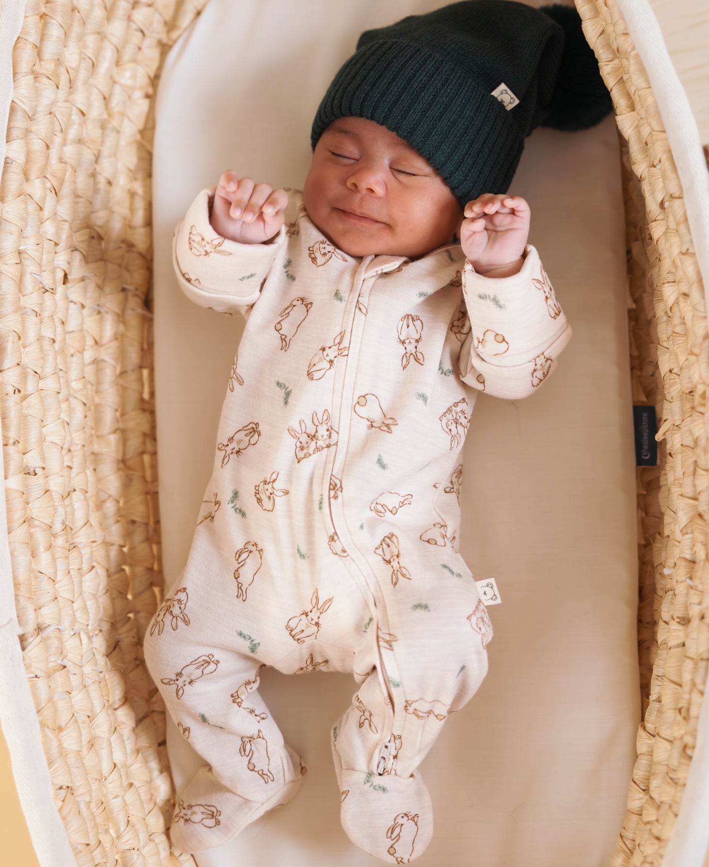 Babies' Merino Cotton Blend Growsuit