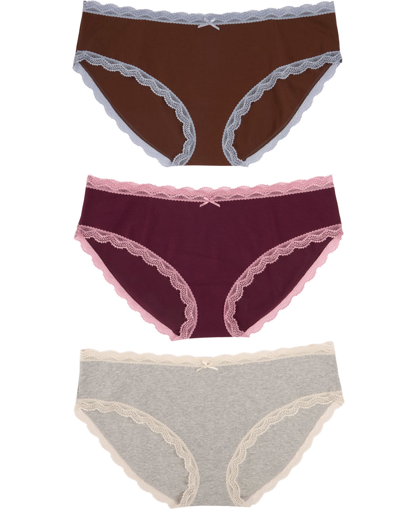 Women's 3 Pack Lace Trim Bikini Briefs