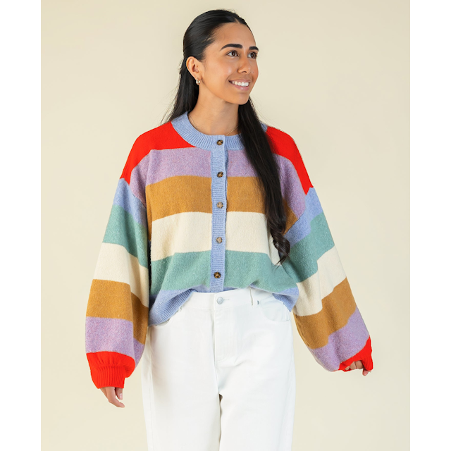 Women's Stripe Knit Cardi