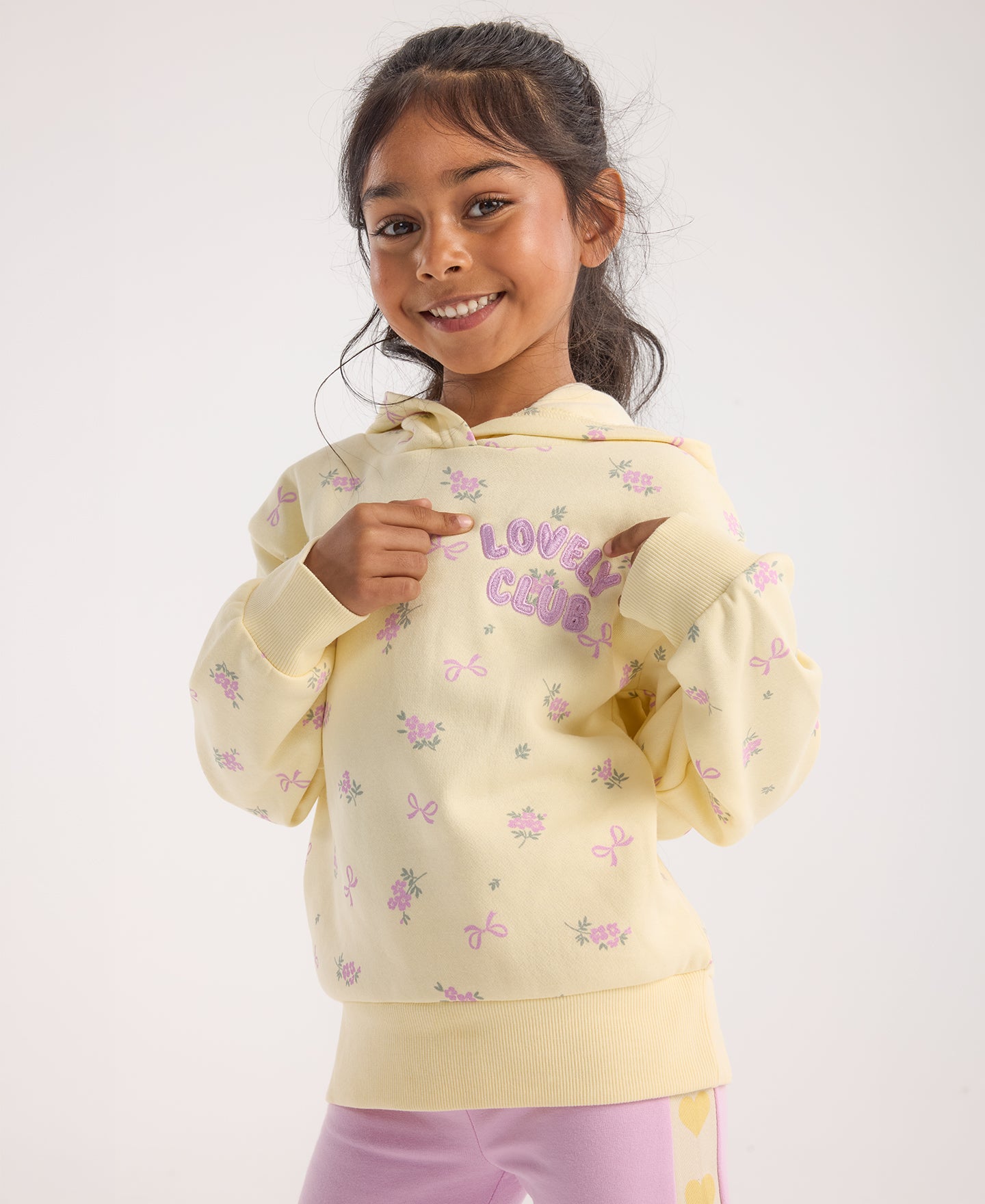Little Girls' All Over Print Puff Print Hoodie