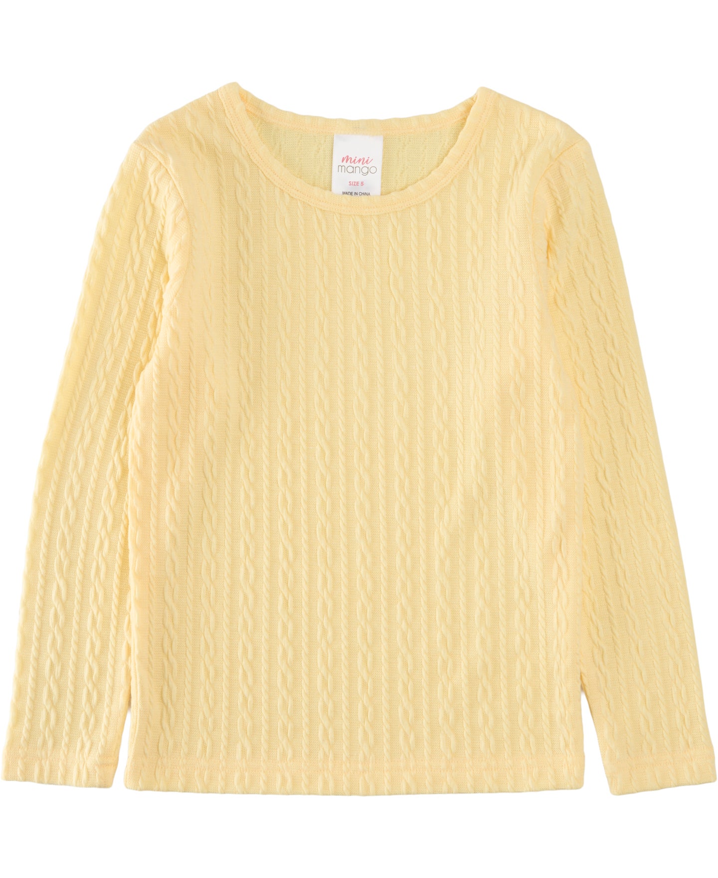 Little Kids' Long Sleeve Cable Texture Top
