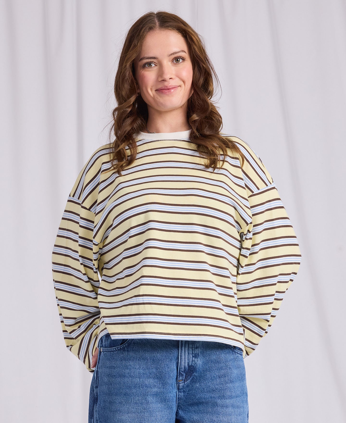 Women's Boxy Stripe Long Sleeve Tee