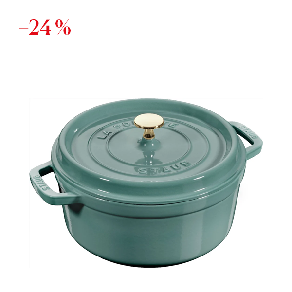 Staub Liatinový hrniec s pokrievkou Cocotte, eukalyptová, 20 cm / 2,2 l 11020121