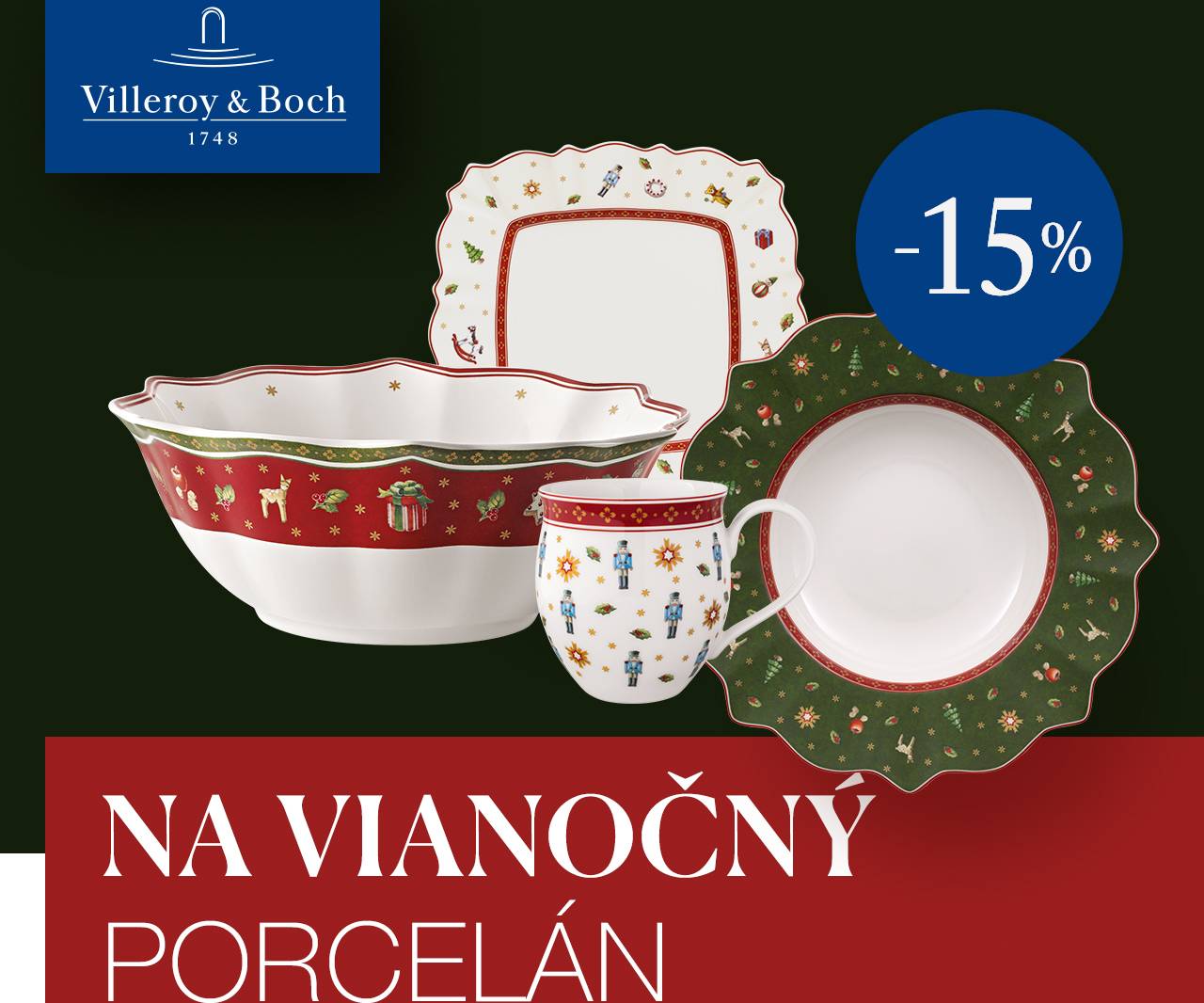 Vianočný porcelán Villeroy & Boch teraz výhodnejšie. Zaobstarajte si všetko pre nádherne prestretý sviatočný stôl.