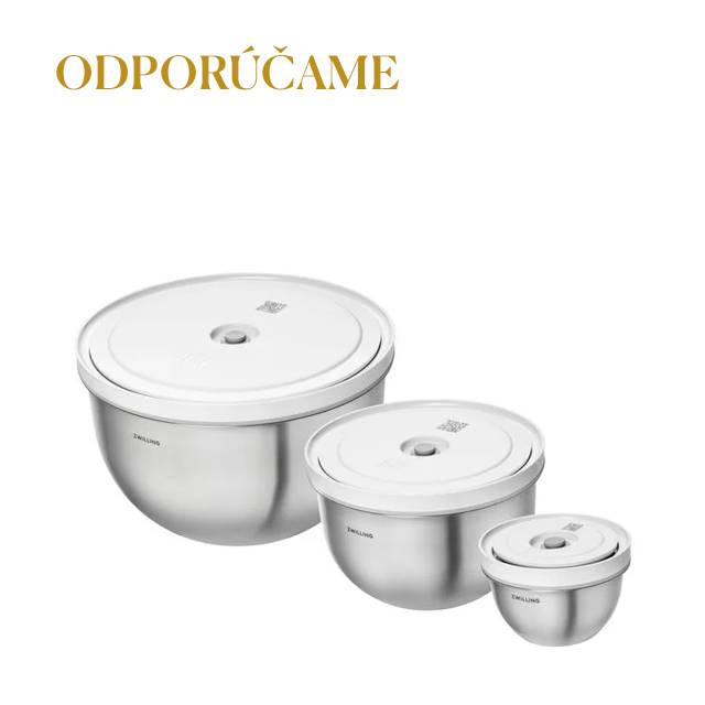 Súprava vákuovacích nerezových mís s vekami Fresh & Save, Ø 12 / 18 / 24 cm, 3 ks