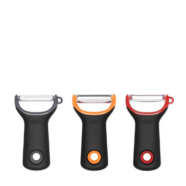 OXO Good Grips škrabka na zeleninu a ovoce set 3, různé vzory