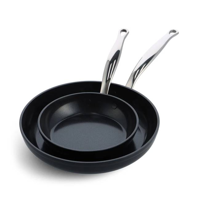 Sada 2 nepriľnavých keramických panvíc Barcelona Pro, Ø 20 a 28 cm, čierna