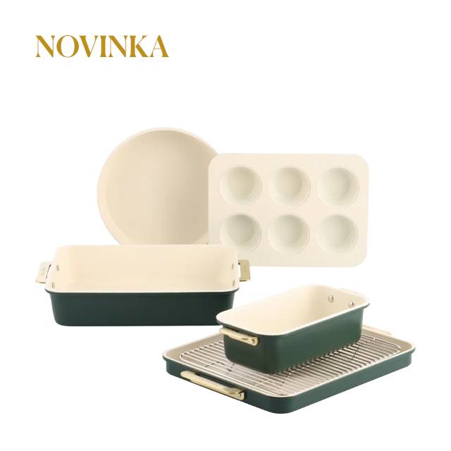 Sada nepriľnavých foriem na pečenie Padova, 6 ks, tmavo zelená