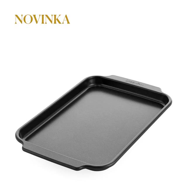 Nízky plech na pečenie s nepriľnavým povrchom, Bistro, 33 × 23 cm, čierna