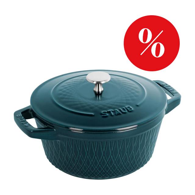 Liatinový hrniec s pokrievkou Cocotte Twist, Ø 24 cm / 4,0 l, morská modrá