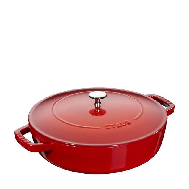 Liatinový kastról s pokrievkou Chistera, višňová, 28 cm